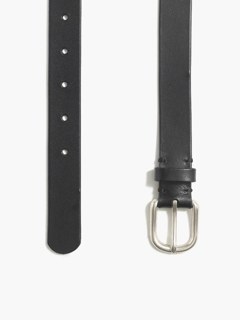 J. Crew Crewcuts Black Leather Belt with Rounded Silver Buckle Boys Medium AW431